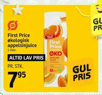SPAR First Price økologisk appelsinjuice tilbud
