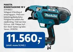 Davidsen MAKITA BINDEMASKINE 18 V, DKK 11560 tilbud