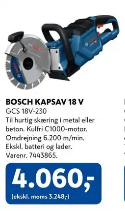 Davidsen BOSCH KAPSAV 18 V, DKK 4060 tilbud