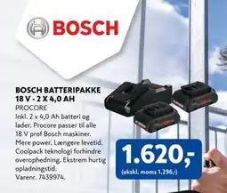 Davidsen BOSCH BATTERIPAKKE 18 V - 2 X 4,0 AH, DKK 1620 tilbud