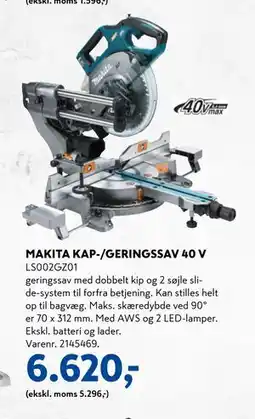 Davidsen MAKITA KAP-/GERINGSSAV 40 V, DKK 6620 tilbud