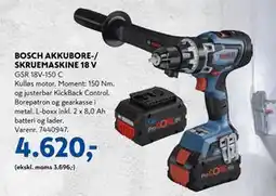 Davidsen BOSCH AKKUBORE-/ SKRUEMASKINE 18 V, DKK 4620 tilbud