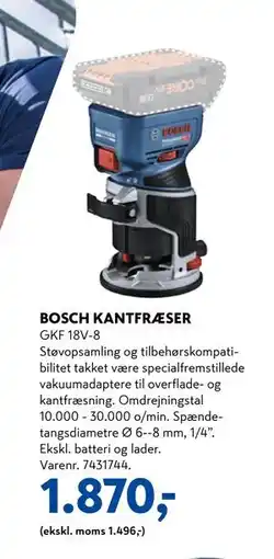 Davidsen BOSCH KANTFRÆSER, DKK 1870 tilbud
