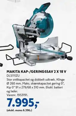 Davidsen MAKITA KAP-/GERINGSSAV 2 X 18 V, DKK 7995 tilbud
