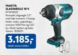 Davidsen MAKITA SLAGNØGLE 18 V, DKK 3185 tilbud