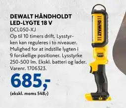 Davidsen DEWALT HÅNDHOLDT LED-LYGTE 18 V, DKK 685 tilbud