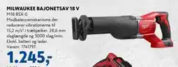 Davidsen MILWAUKEE BAJONETSAV 18 V, DKK 1245 tilbud