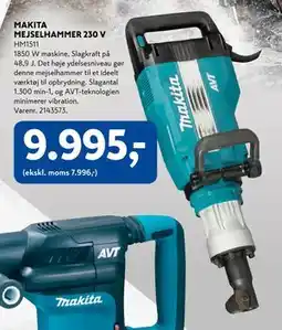 Davidsen MAKITA MEJSELHAMMER 230 V, DKK 9995 tilbud