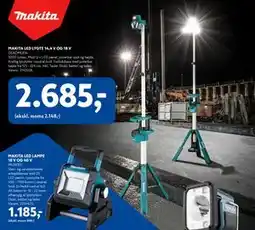 Davidsen MAKITA LED LYGTE 14,4 V OG 18 V, DKK 2685 tilbud