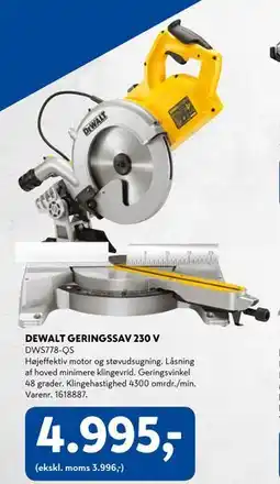 Davidsen DEWALT GERINGSSAV 230 V, DKK 4995 tilbud