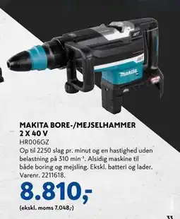 Davidsen MAKITA BORE-/MEJSELHAMMER 2 X 40 V, DKK 8810 tilbud