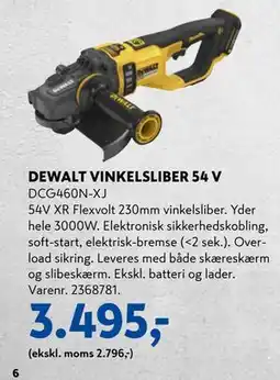 Davidsen DEWALT VINKELSLIBER 54 V, DKK 3495 tilbud