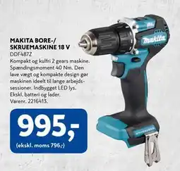 Davidsen MAKITA BORE-/ SKRUEMASKINE 18 V, DKK 995 tilbud