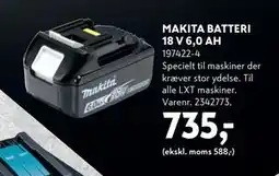 Davidsen MAKITA BATTERI 18 V 6,0 AH, DKK 735 tilbud