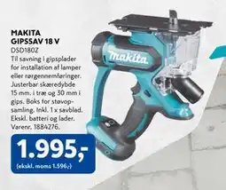 Davidsen MAKITA GIPSSAV 18 V, DKK 1995 tilbud