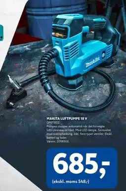 Davidsen MAKITA LUFTPUMPE 18 V, DKK 685 tilbud