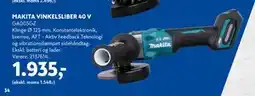 Davidsen MAKITA VINKELSLIBER 40 V, DKK 1935 tilbud