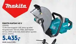 Davidsen MAKITA KAPSAV 40 V, DKK 5435 tilbud