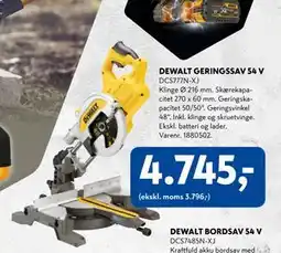 Davidsen DEWALT GERINGSSAV 54 V, DKK 4745 tilbud