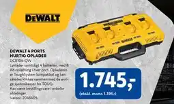 Davidsen DEWALT 4 PORTS HURTIG OPLADER, DKK 1745 tilbud
