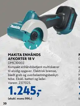 Davidsen MAKITA ENHÅNDS AFKORTER 18 V, DKK 1245 tilbud