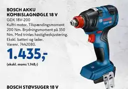 Davidsen BOSCH AKKU KOMBISLAGNØGLE 18 V, DKK 1435 tilbud