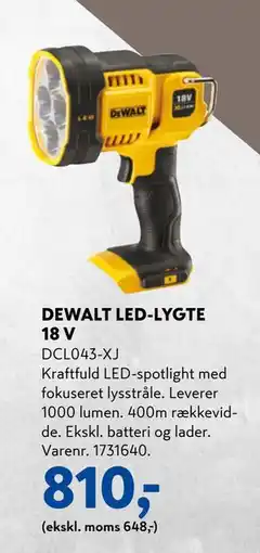 Davidsen DEWALT LED-LYGTE 18 V, DKK 810 tilbud