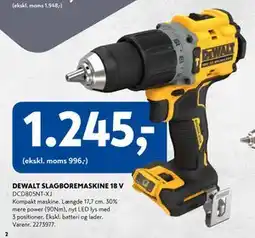 Davidsen DEWALT SLAGBOREMASKINE 18 V, DKK 1245 tilbud