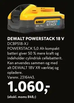 Davidsen DEWALT POWERSTACK 18 V, DKK 1060 tilbud