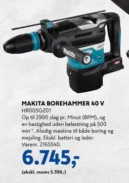 Davidsen MAKITA BOREHAMMER 40 V, DKK 6745 tilbud