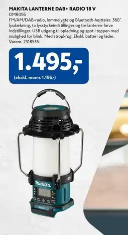 Davidsen MAKITA LANTERNE DAB+ RADIO 18 V, DKK 1495 tilbud