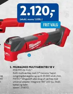 Davidsen MILWAUKEE MULTIVÆRKTØJ 18 V, DKK 2120 tilbud