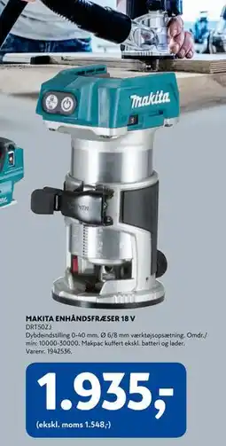 Davidsen MAKITA ENHÅNDSFRÆSER 18 V, DKK 1935 tilbud