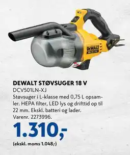 Davidsen DEWALT STØVSUGER 18 V, DKK 1310 tilbud