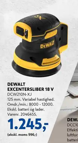 Davidsen DEWALT EXCENTERSLIBER 18 V, DKK 1245 tilbud