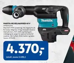 Davidsen MAKITA MEJSELHAMMER 40 V, DKK 4370 tilbud