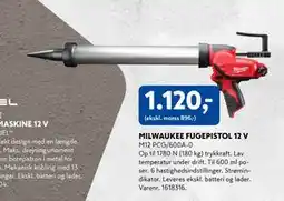 Davidsen MILWAUKEE FUGEPISTOL 12 V, DKK 1120 tilbud