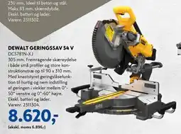 Davidsen DEWALT GERINGSSAV 54 V, DKK 8620 tilbud