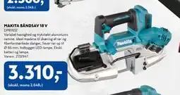 Davidsen MAKITA BÅNDSAV 18 V, DKK 3310 tilbud