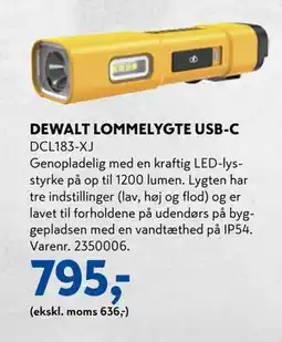 Davidsen DEWALT LOMMELYGTE USB-C, DKK 795 tilbud
