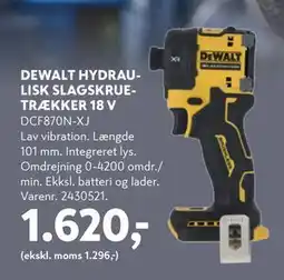 Davidsen DEWALT HYDRAULISK SLAGSKRUETRÆKKER 18 V, DKK 1620 tilbud