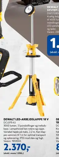 Davidsen DEWALT LED-ARBEJDSLAMPE 18 V, DKK 2370 tilbud