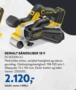 Davidsen DEWALT BÅNDSLIBER 18 V, DKK 2120 tilbud