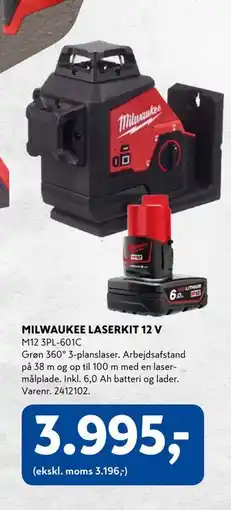 Davidsen MILWAUKEE LASERKIT 12 V, DKK 3995 tilbud