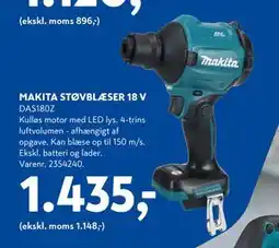 Davidsen MAKITA STØVBLÆSER 18 V, DKK 1435 tilbud