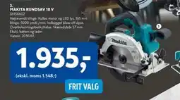 Davidsen MAKITA RUNDSAV 18 V, DKK 1935 tilbud