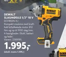 Davidsen DEWALT SLAGNØGLE 1/2” 18 V, DKK 1995 tilbud