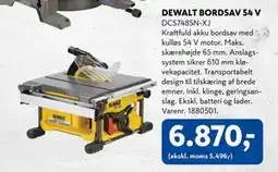 Davidsen DEWALT BORDSAV 54 V, DKK 6870 tilbud