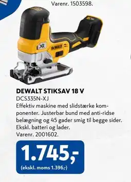 Davidsen DEWALT STIKSAV 18 V, DKK 1745 tilbud