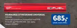 Davidsen MILWAUKEE STYRESKINNE UNIVERSAL, DKK 685 tilbud